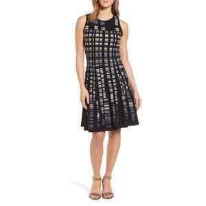Nic + Zoe Jacquard Sleeveless Fit & Flare Knit Dress Size XS $345